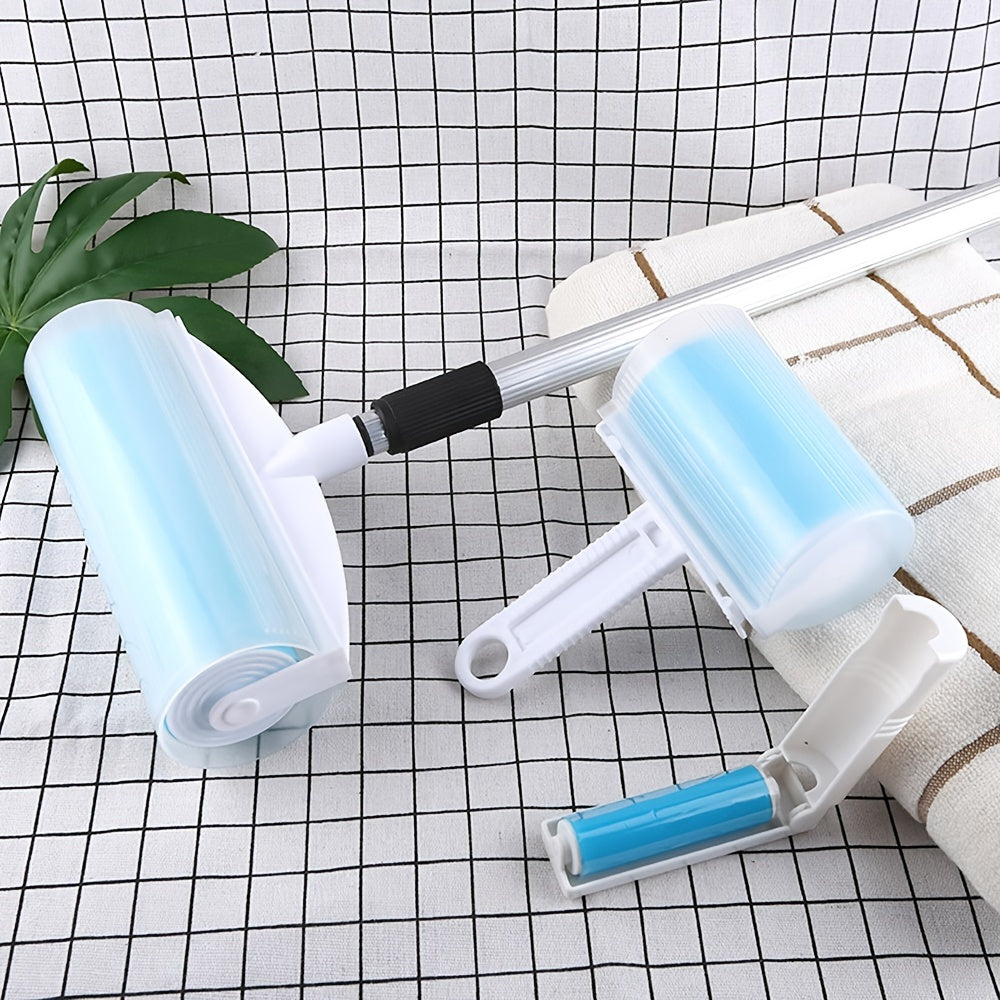3-Piece Extendable Long-Handle Lint Roller Set for Carpet Clothing Pet Hair Remover
