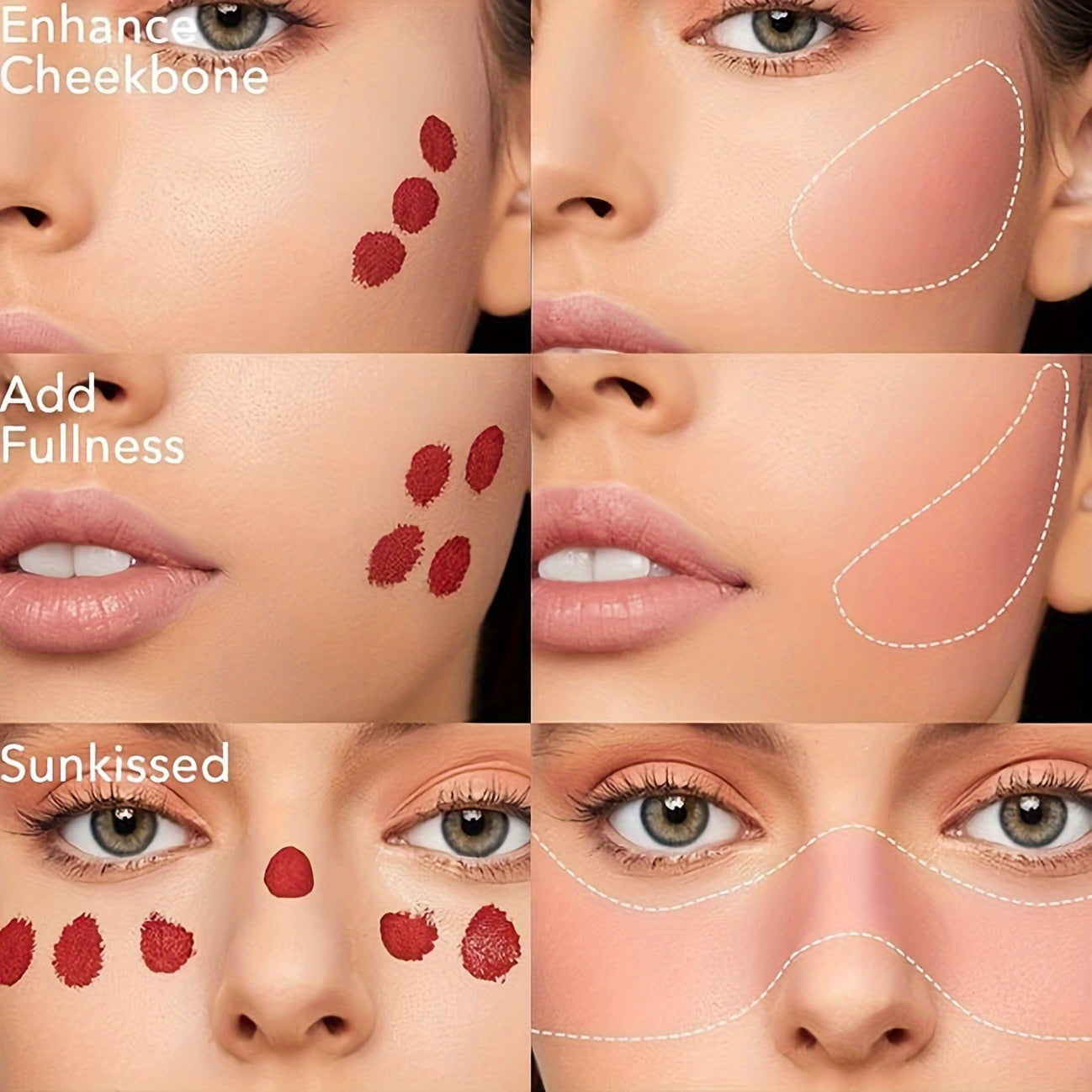 Women Velvet Liquid Blush Set 1/2pcs Medium Coverage Waterproof Pink