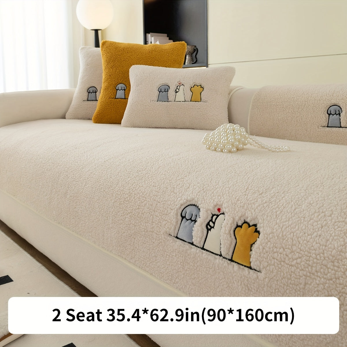 Plush Sofa Slipcover and Pillowcase Protects Furniture in Any Room