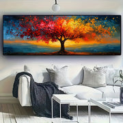 Large Tree of Life Canvas Wall Art Abstract Geometric Pattern Modern Home Decor Large Size
