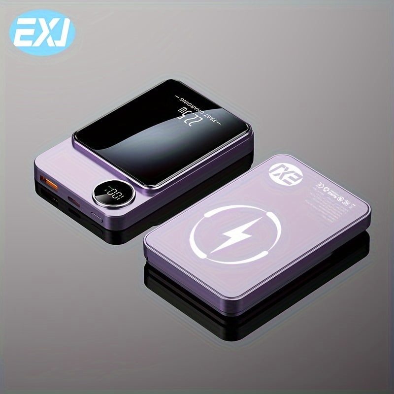 Портативный магнитный беспроводной аккумулятор емкостью 10000 мАч с USB-C и LED-дисплеем для iPhone 12-16