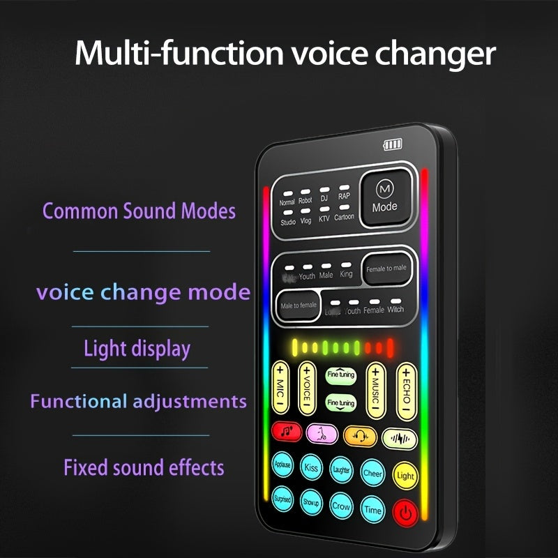 Real-Time Voice Changer Microphone for Gaming and Streaming Black