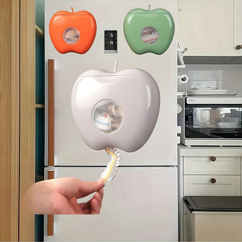 Wall Mount Apple-Shaped Storage Box for Cling Film and Bags Kitchen Organizer