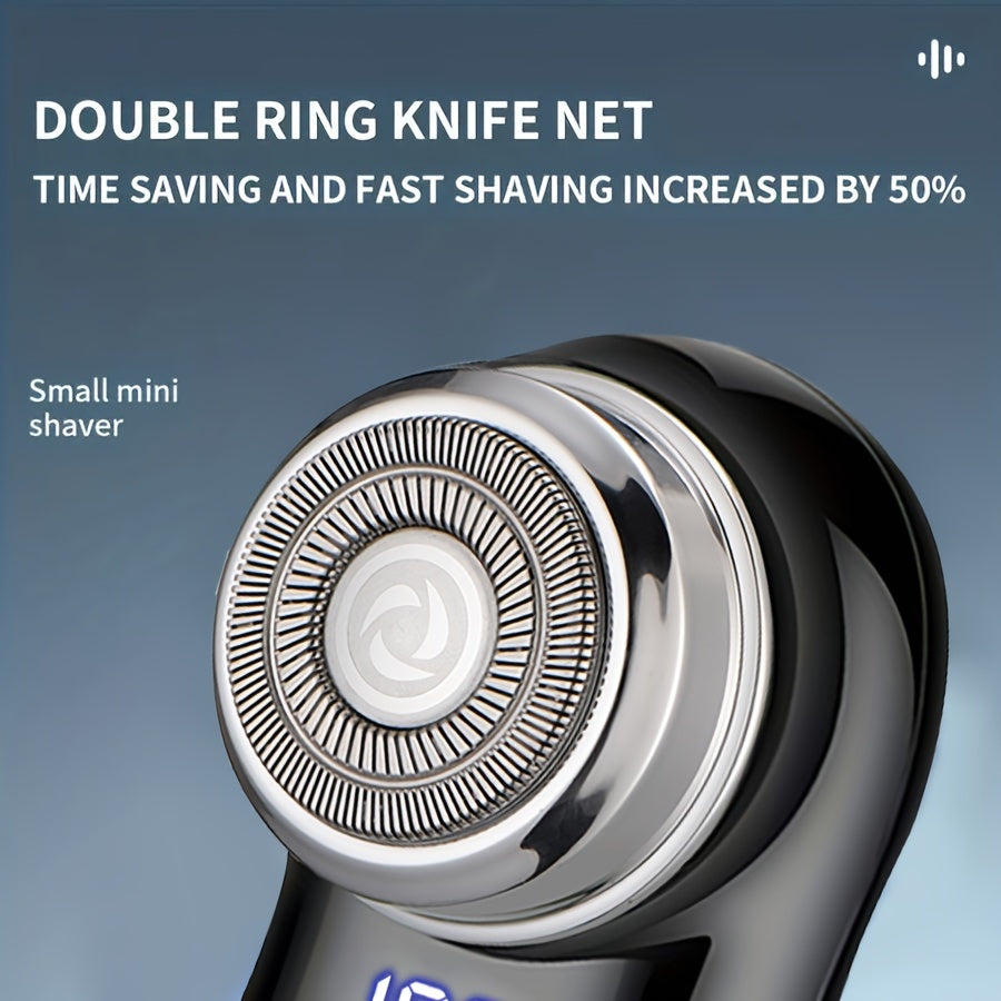 Men's Electric Shaver USB Rechargeable with Digital Display Compact Portable for Travel