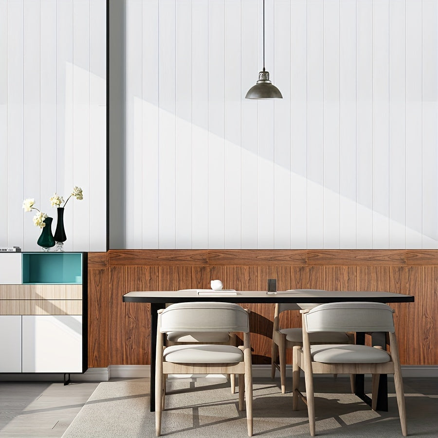 Self-Adhesive Wood Grain Wall Stickers 30pcs Washable Shapes and Stripes