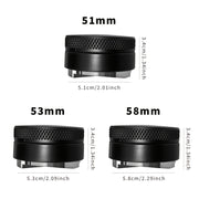 Espresso Coffee Tamper and Distributor Tool Adjustable Height Black ABS Plastic 51mm 53mm 58mm