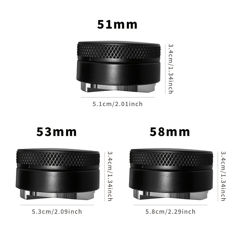 Espresso Coffee Tamper and Distributor Tool Adjustable Height Black ABS Plastic 51mm 53mm 58mm