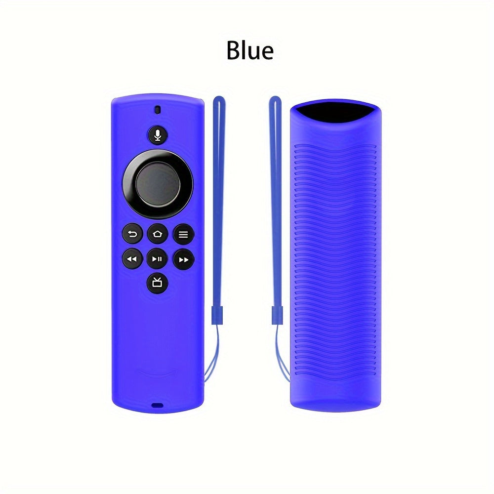 Funda de silicona para control remoto para Alexa Voice Remote Lite con cordón anticaídas y patrón de ondas