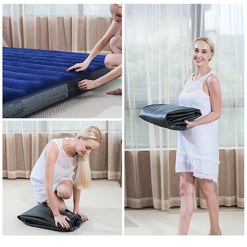 Inflatable Mattress for 2 People Portable Folding Bed PVC Camping Air Pad