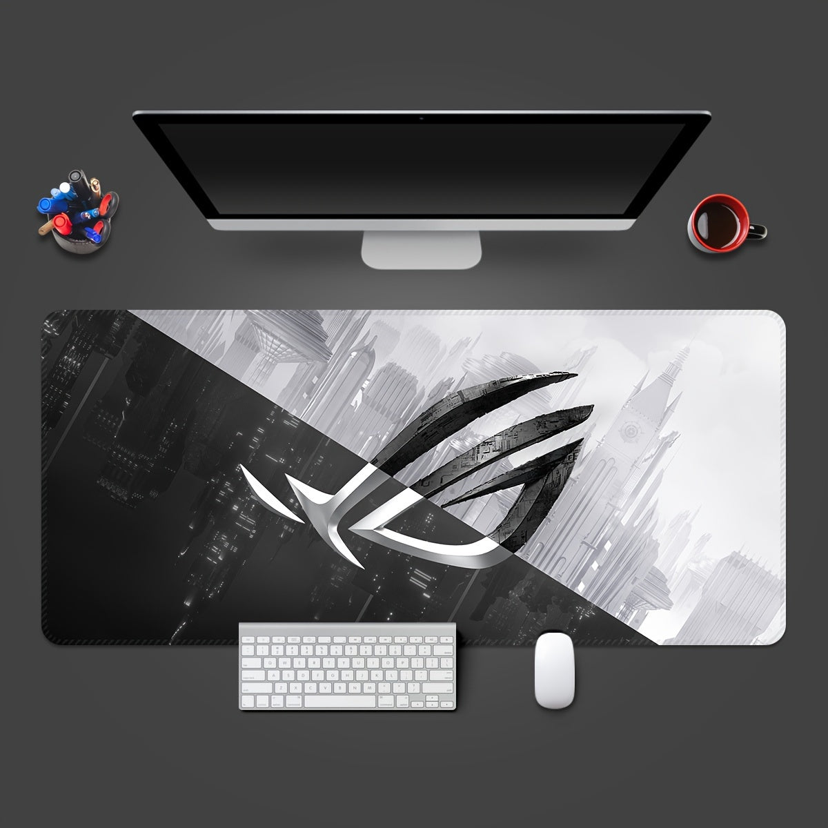 Large Gaming Mouse Pad with Non-Slip Rubber Edges and Washable Surface