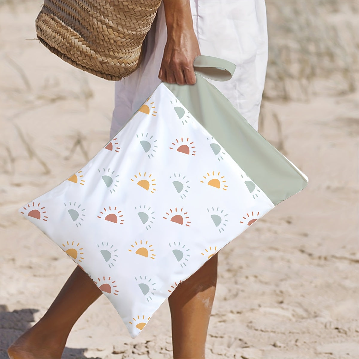 Bolsa impermeable húmeda y seca reutilizable con bolsillos con cremallera para playa, gimnasio y viajes