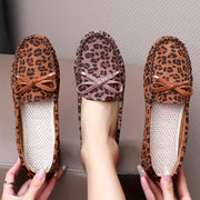 Women's Leopard Print Slip-On Loafers Lightweight Casual Non-Slip Shoes