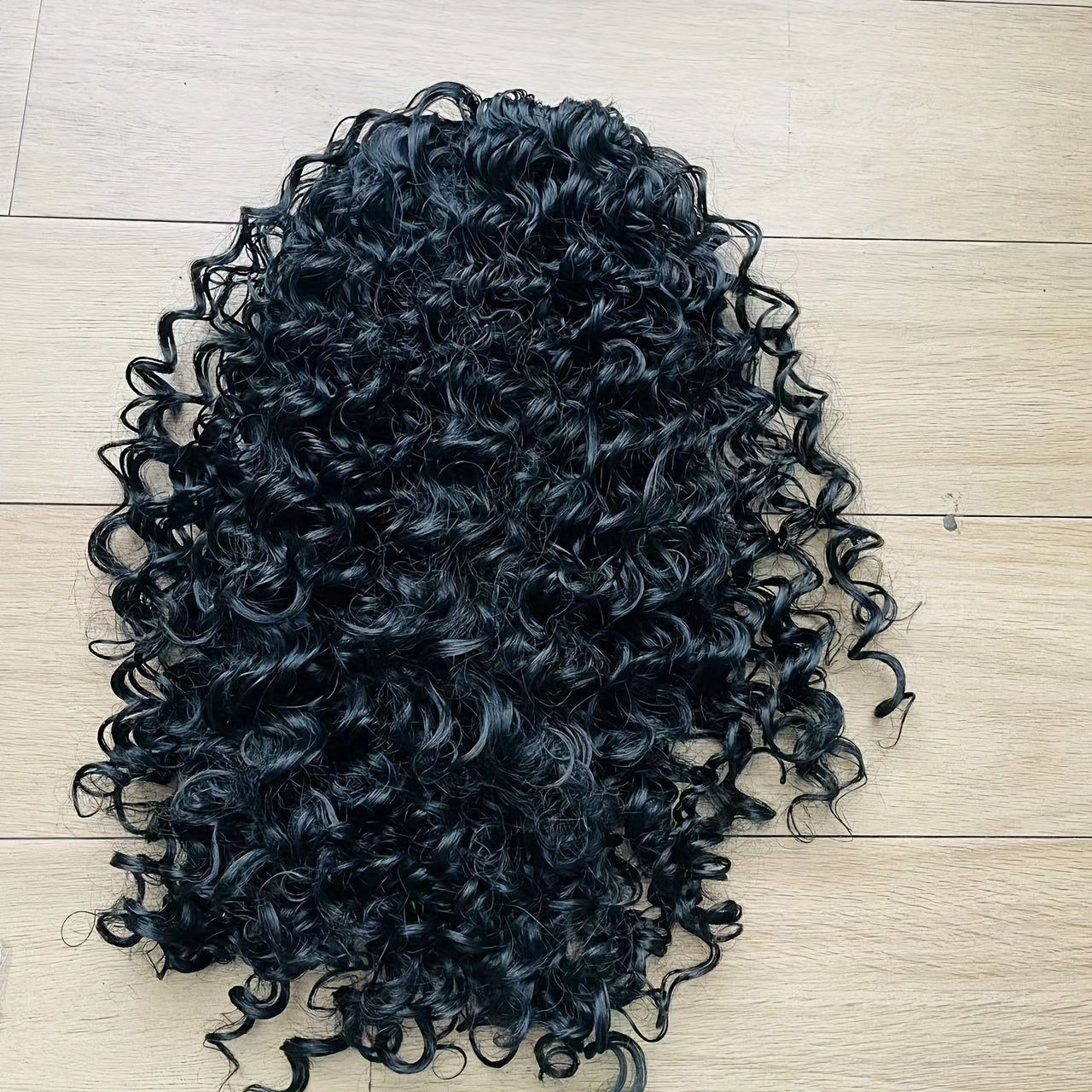 Long Curly Black Cosplay Wig for Men with Mesh Cap, 45.72cm Heat Resistant Fiber