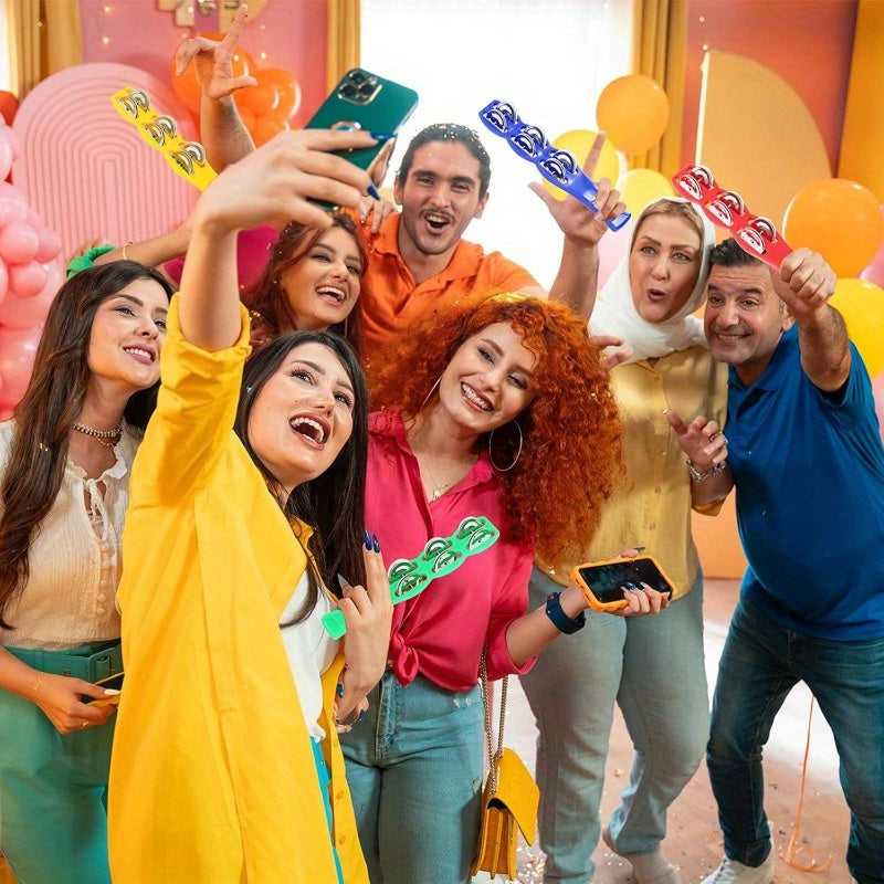 4 Colorful Plastic Jingle Bell Sticks with Metal Rattle Heads Percussion Accessories