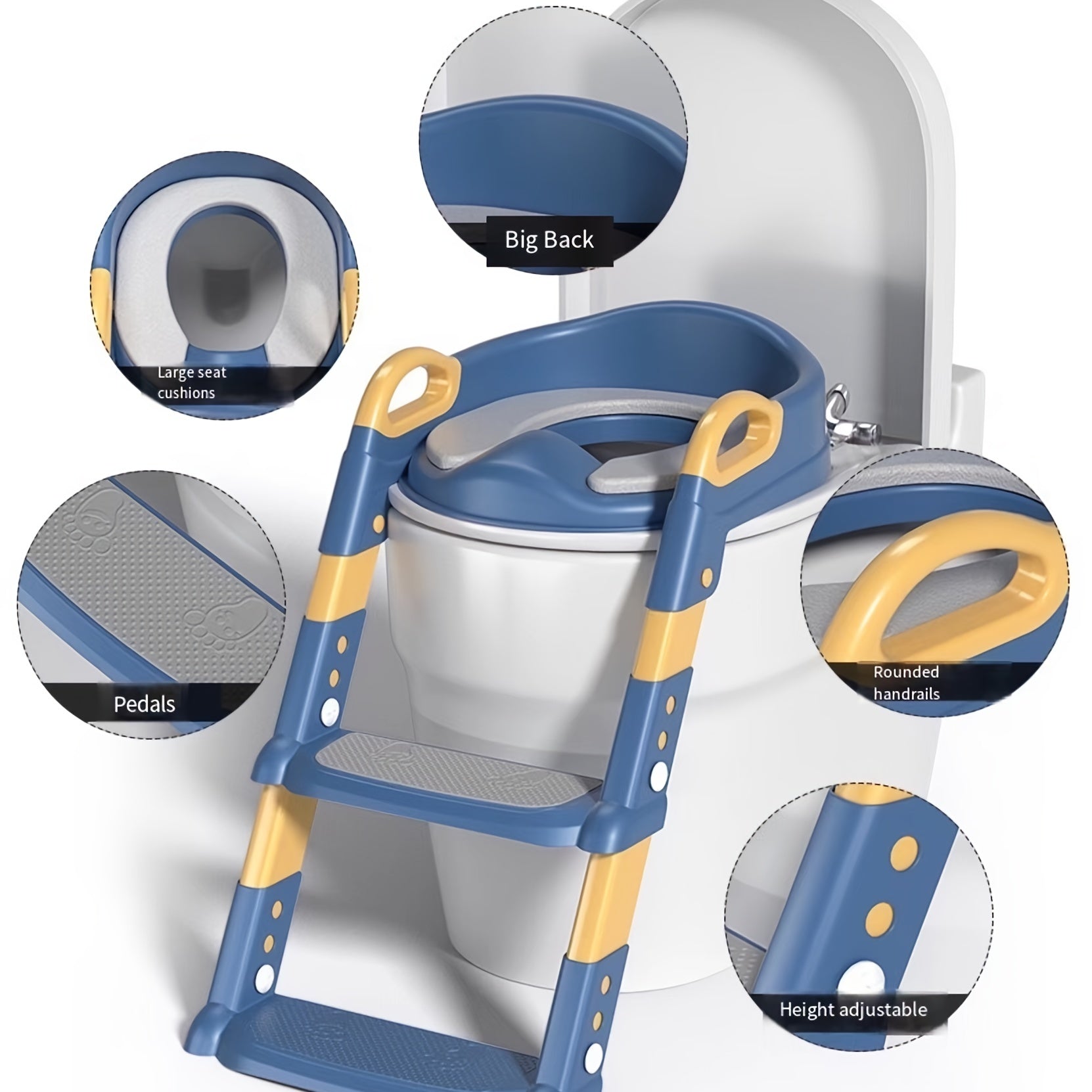 Bolalar uchun yigʻiladigan hojatxona tayyorlash uchun qadamli stul, oʻgʻil va qizlar uchun