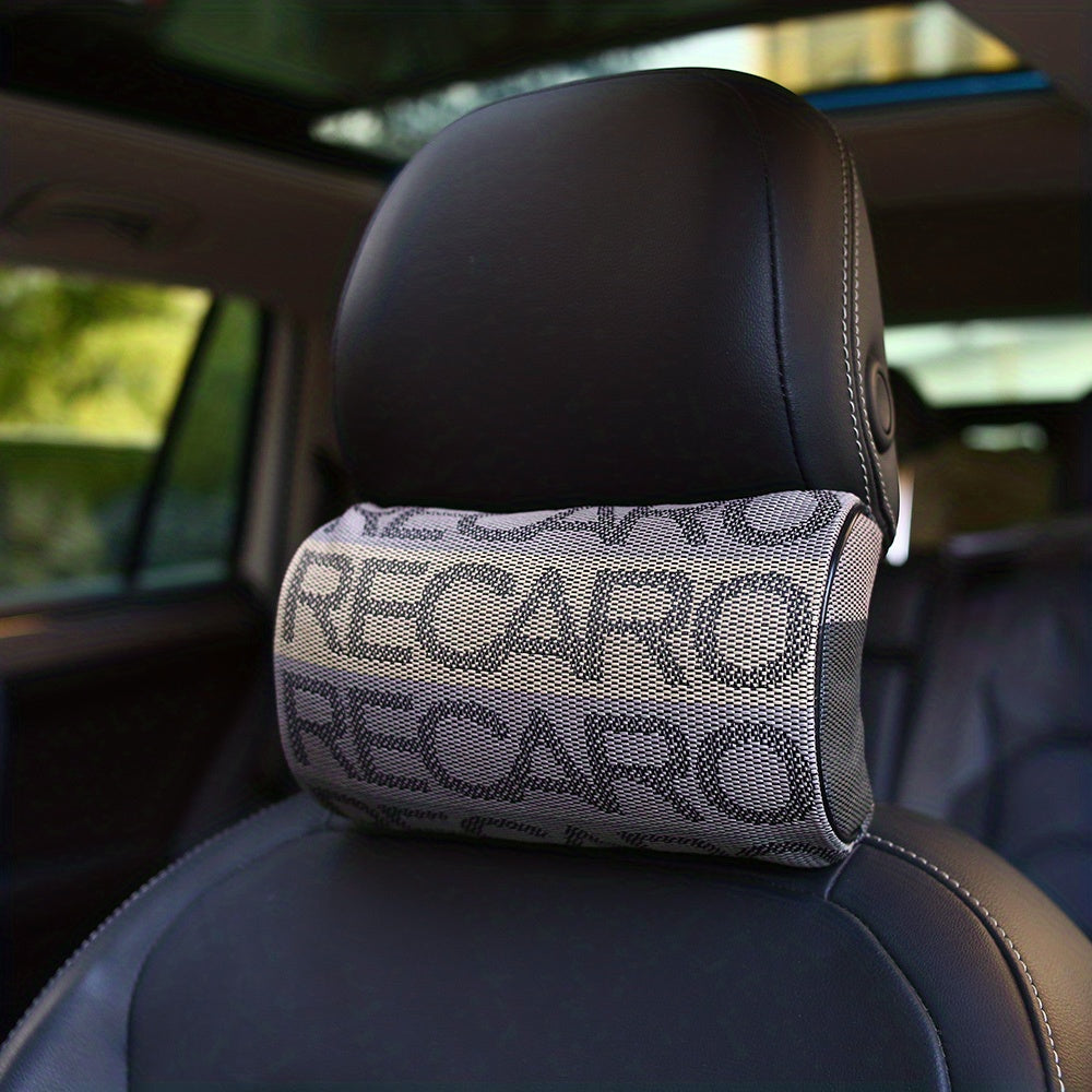 Unisex Race Car Style Fabric Headrest Cushion for Neck Support 1pc