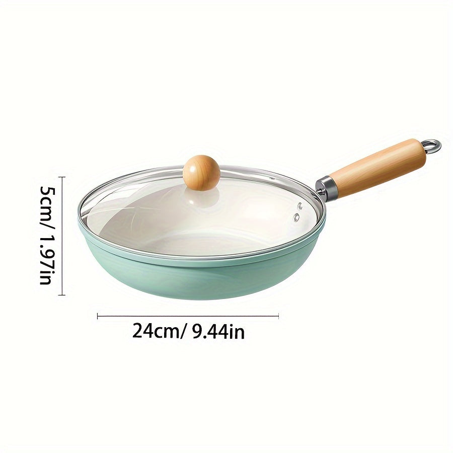 Non-Stick Cast Iron Skillet with Lid, Induction Compatible, Hand Wash, 10-Inch