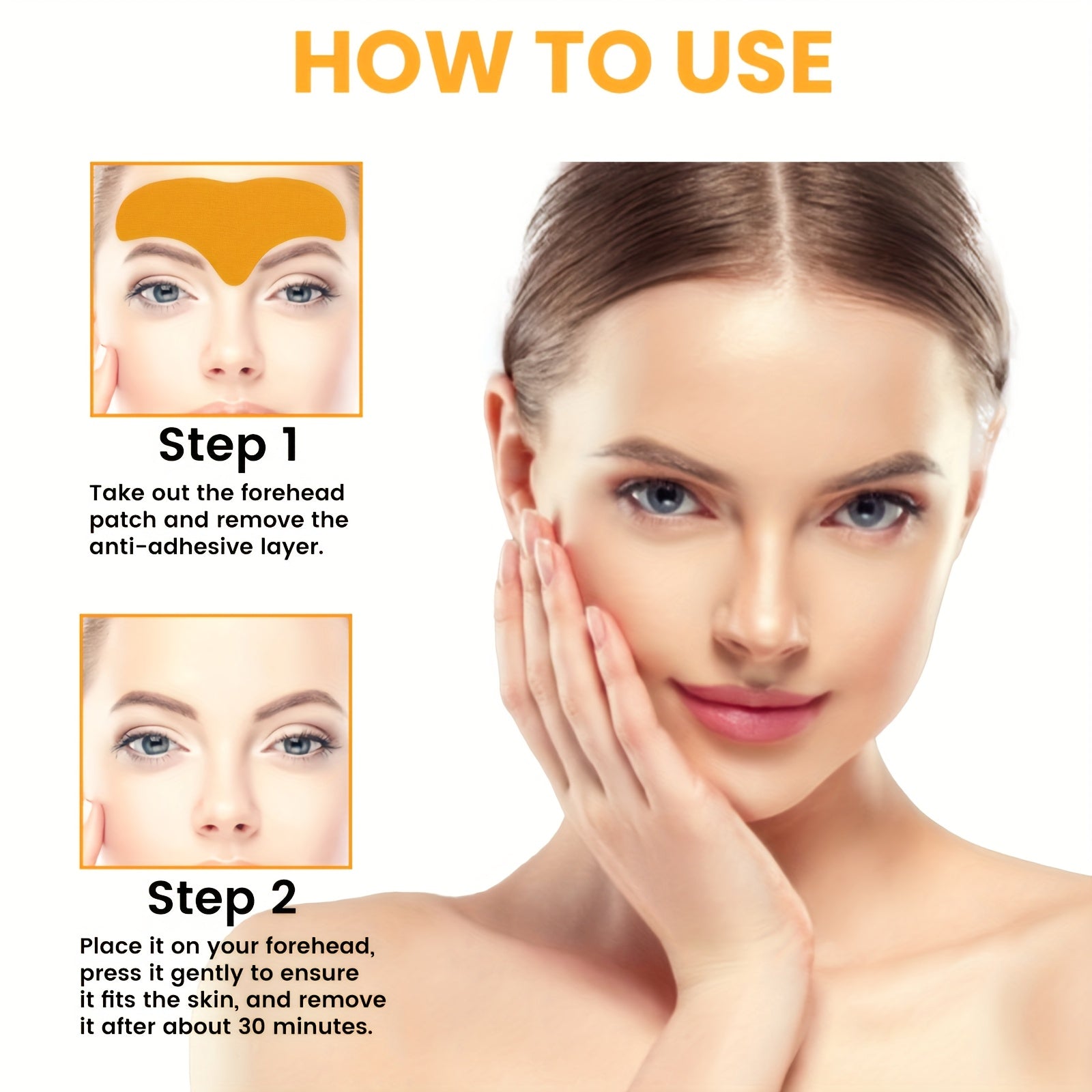 10 ta kollagenli peshona va ko'z ajinlari uchun plastinkalar barcha teri turlari uchun namlaydi va mustahkamlaydi, alkogolsiz.