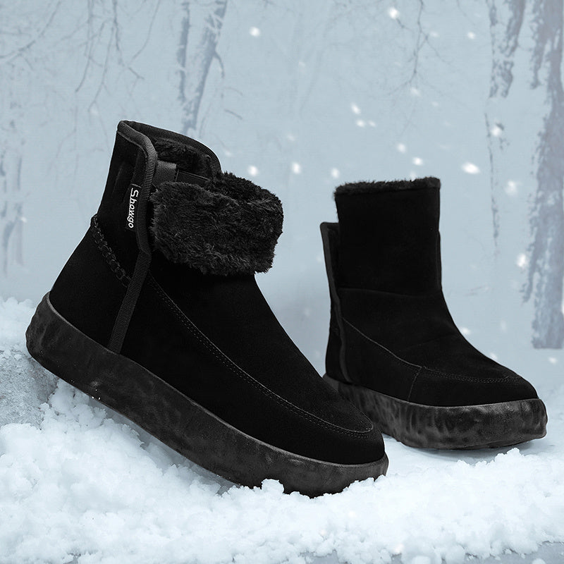 Women's Winter Slip-On Boots with Faux Fur Traction Cold Weather Snow