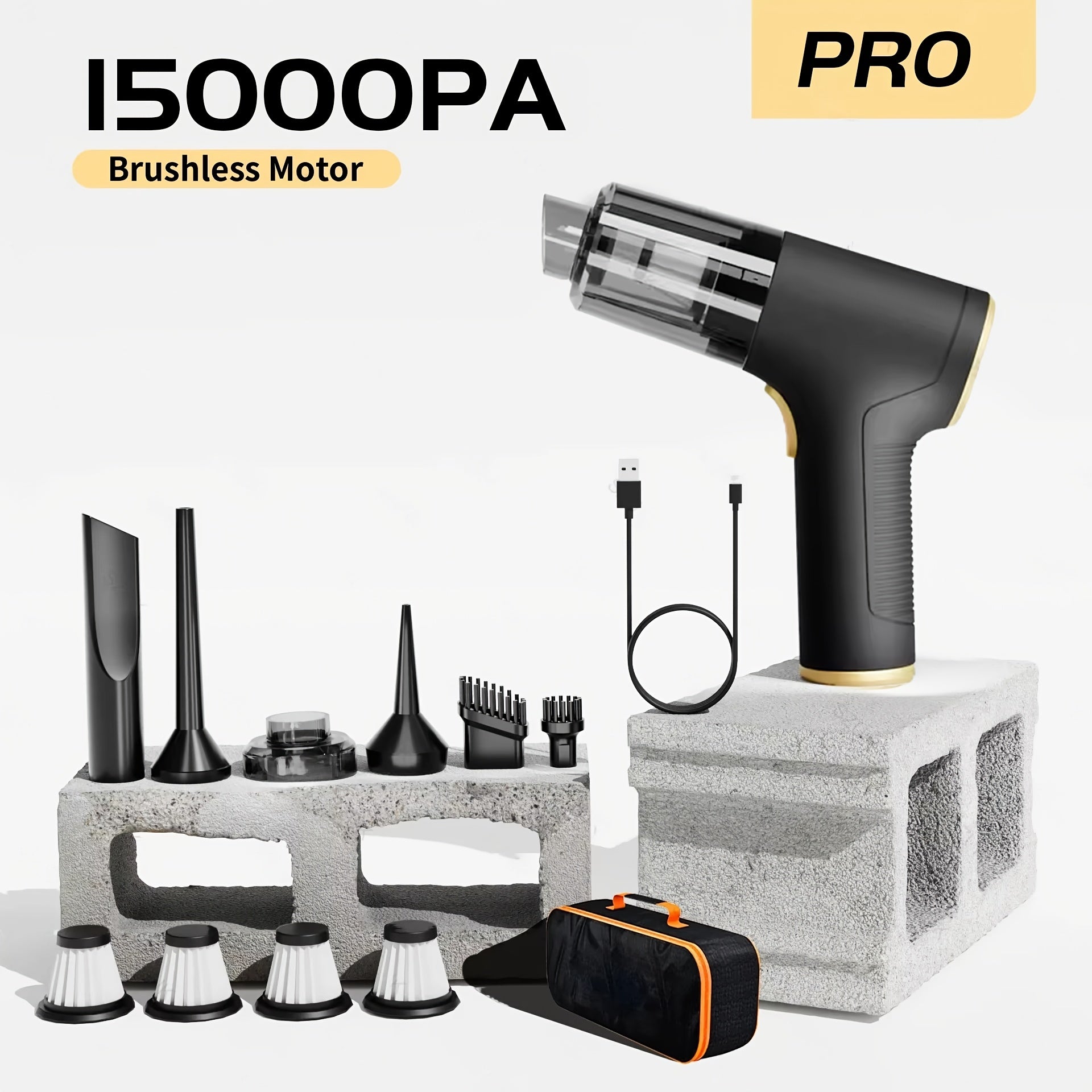 Aspiradora de mano inalámbrica 15000PA Turbo Power 80W Batería de litio Extracción de pelo de mascotas