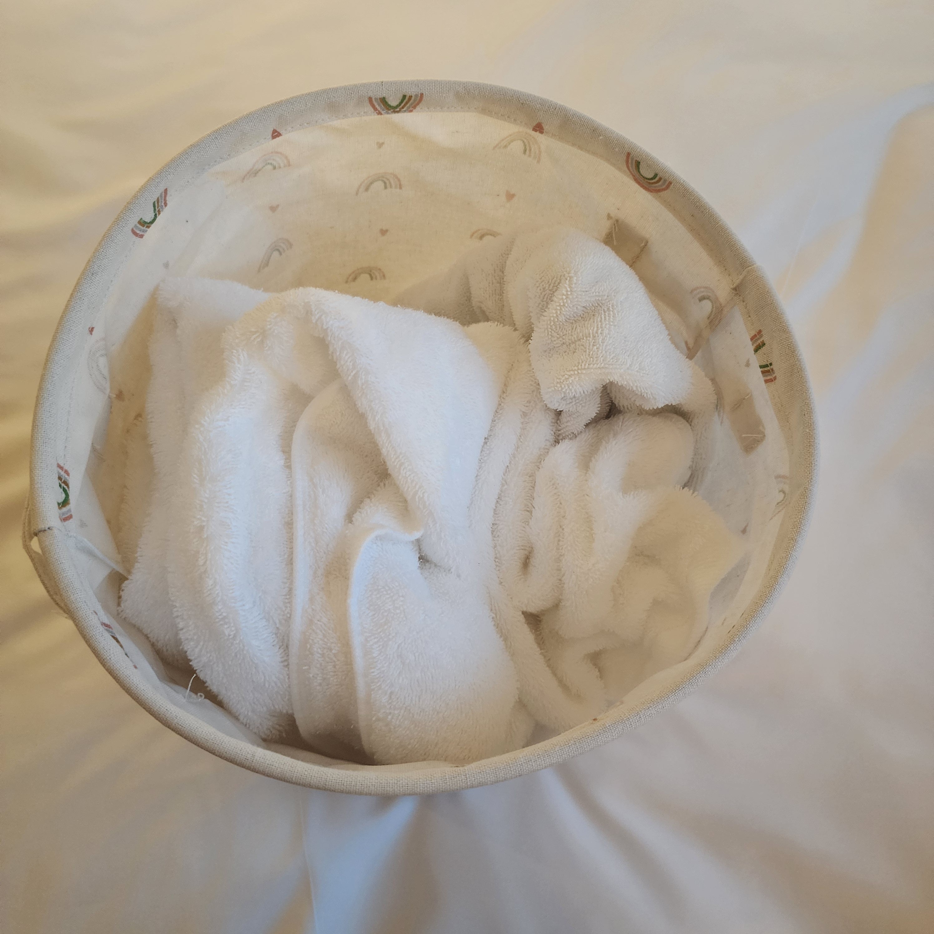 Collapsible Laundry Basket with Handles Rainbow Design Polyester Hamper for Clothes Storage