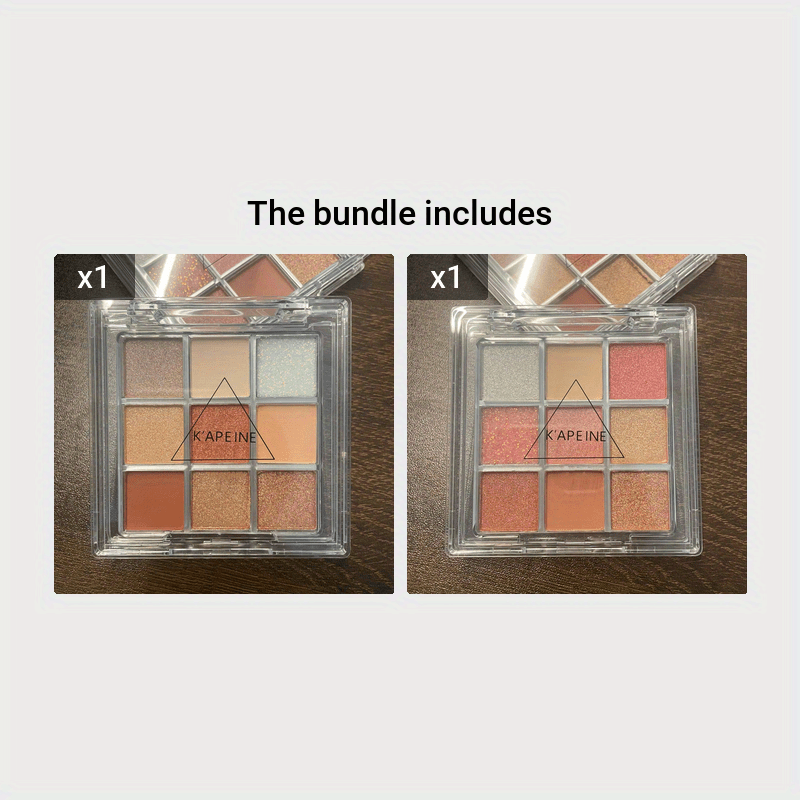 Women Eyeshadow Palette 9 Colors Matte Glitter Pearly Brown Orange Carnival