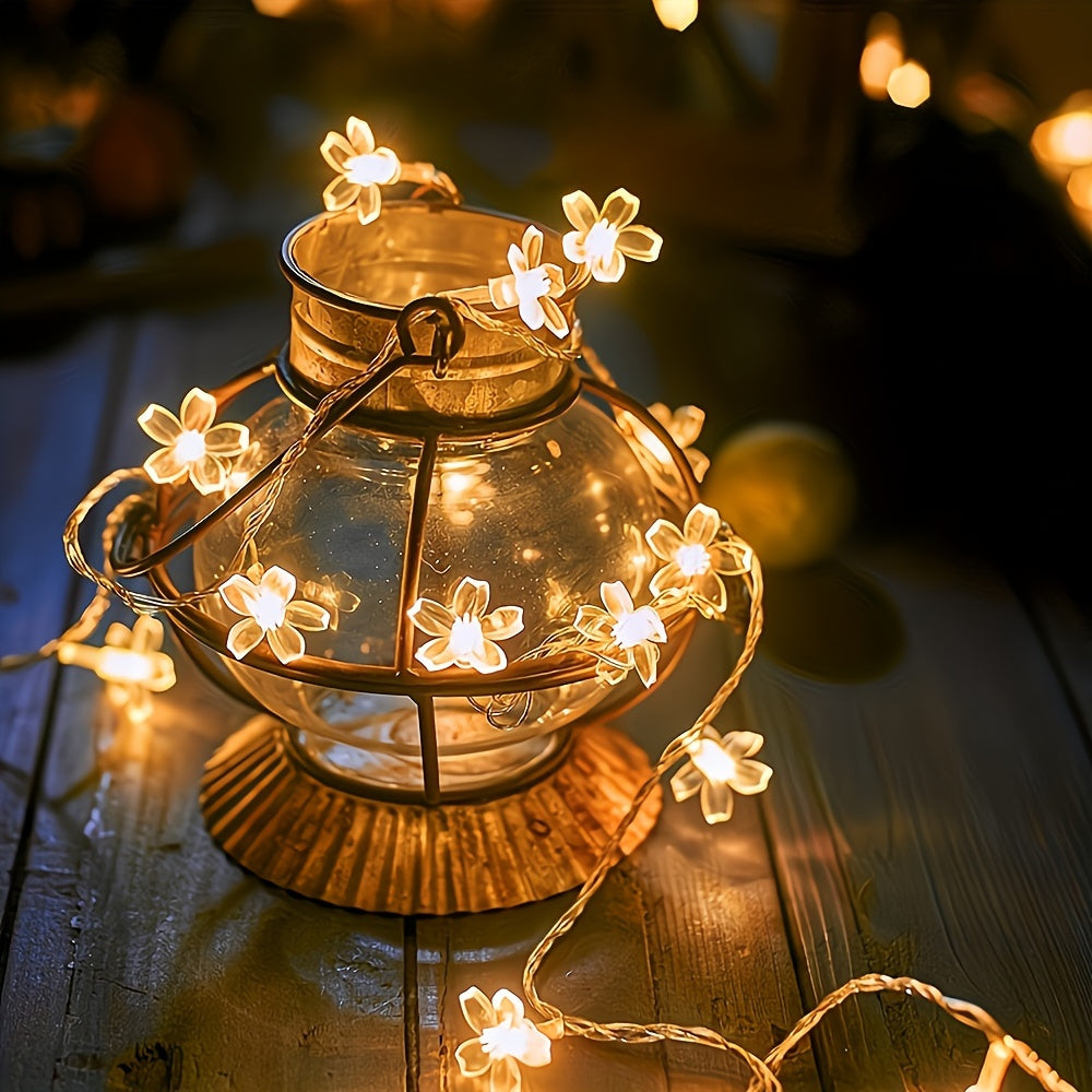 LED Cherry Blossom String Lights Warm Yellow for Home Decor Weddings Christmas Parties