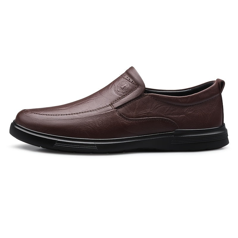 Men's Slip On Loafer Shoes Leather Casual Round Toe for Fall Spring Summer Winter