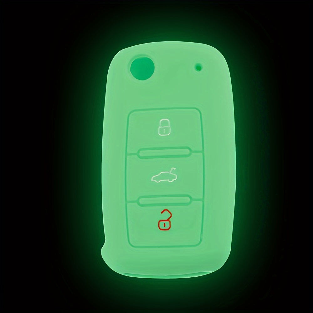 Car Key Cover Silicone for Golf Jetta Yeti Rapid Seat Leon Ibiza 3 Button