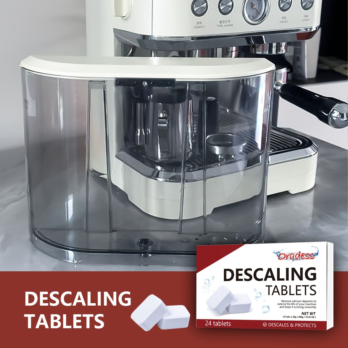 24 Pieces Descaling Tablets for Coffee Machines and Kettles 20g Individually Wrapped