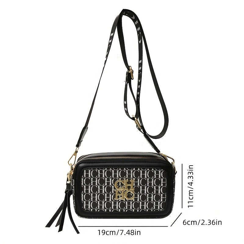 Oddiy va zamonaviy koreys uslubidagi kesilgan sumka, qarama-qarshi rangdagi PU yelka tasmasi va harf bosmasi bilan.