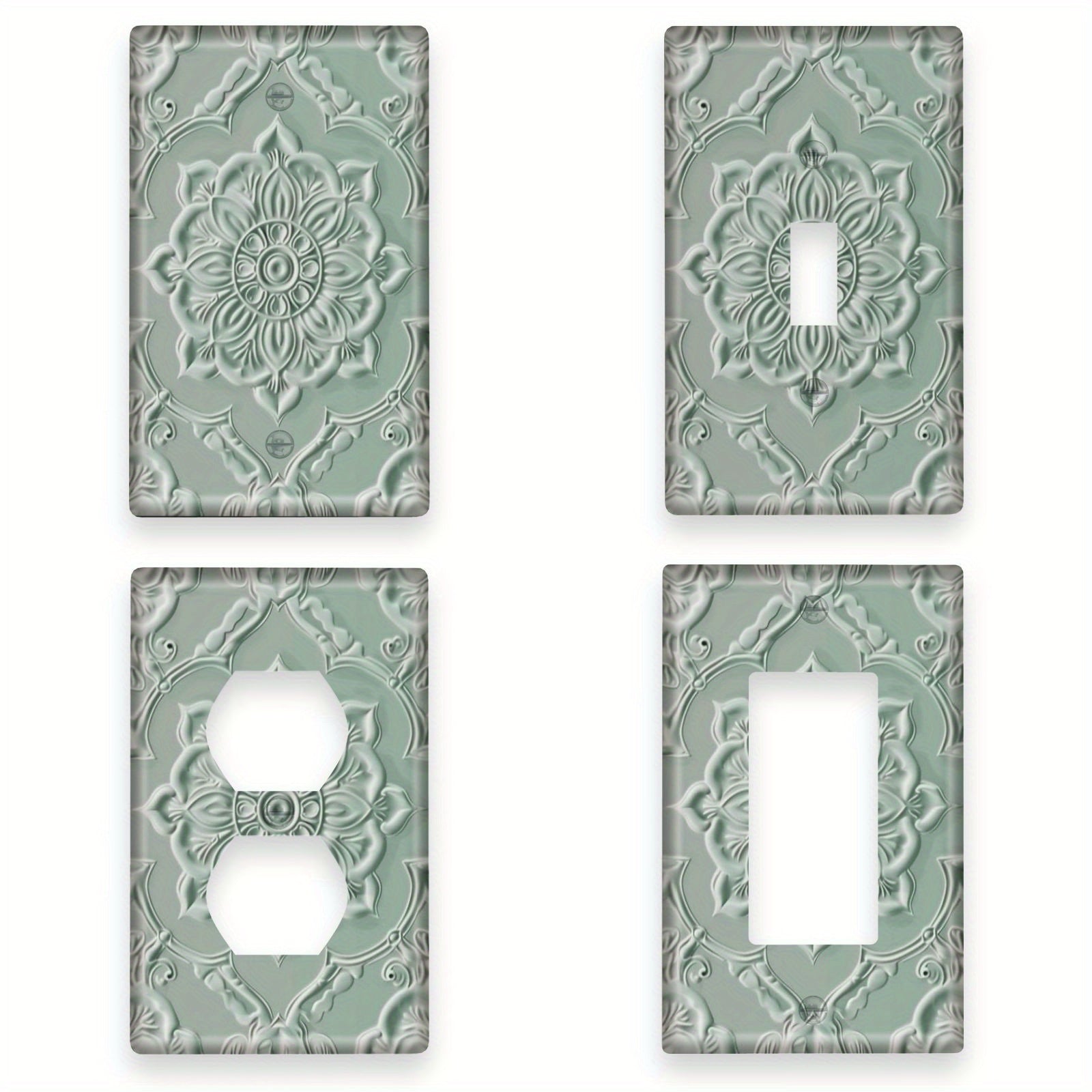 Sage Green Beige Decorative Light Switch Cover Easy to Install No Wiring Needed