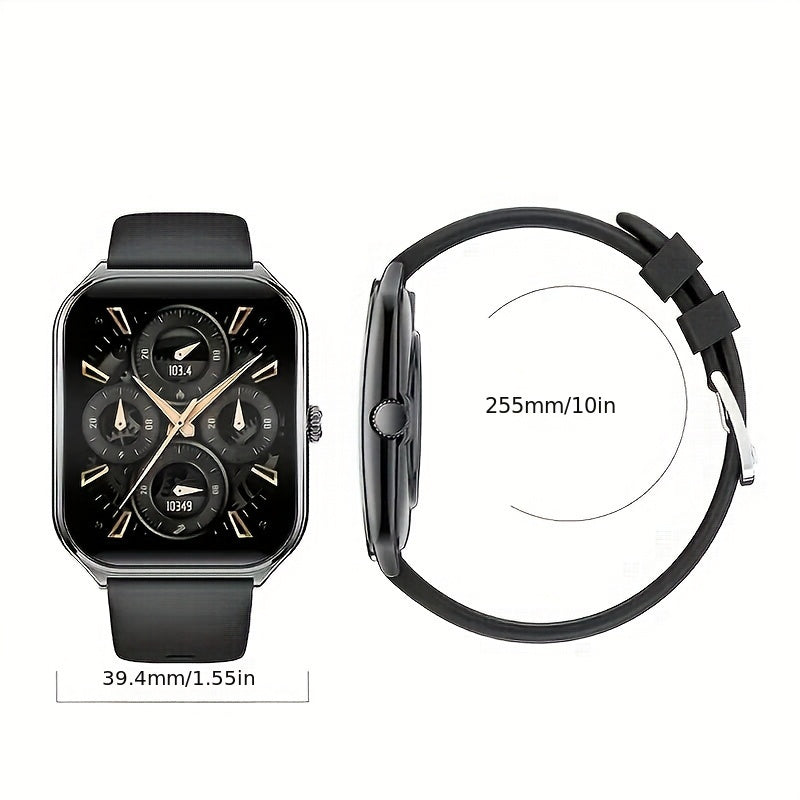PAAZOMU Ultra-Thin AMOLED Smartwatch HD Resolutsiya, Wireless 5.2, Ko'p Sport Traker, Musiqa va Qo'ng'iroq Funktsiyalari, Qotishma Tanasi, Silikon Kamar, iPhone va Android uchun Qayta Zaryadlanadigan Batareya.