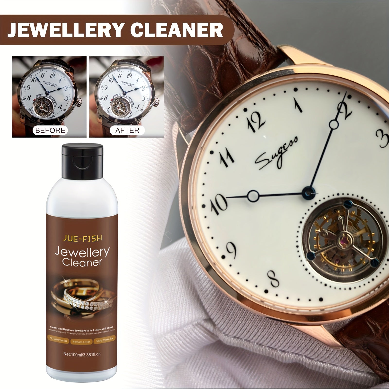 Jewelry Cleaning Solution Liquid for Silver and Gold Polishing and Cleaning