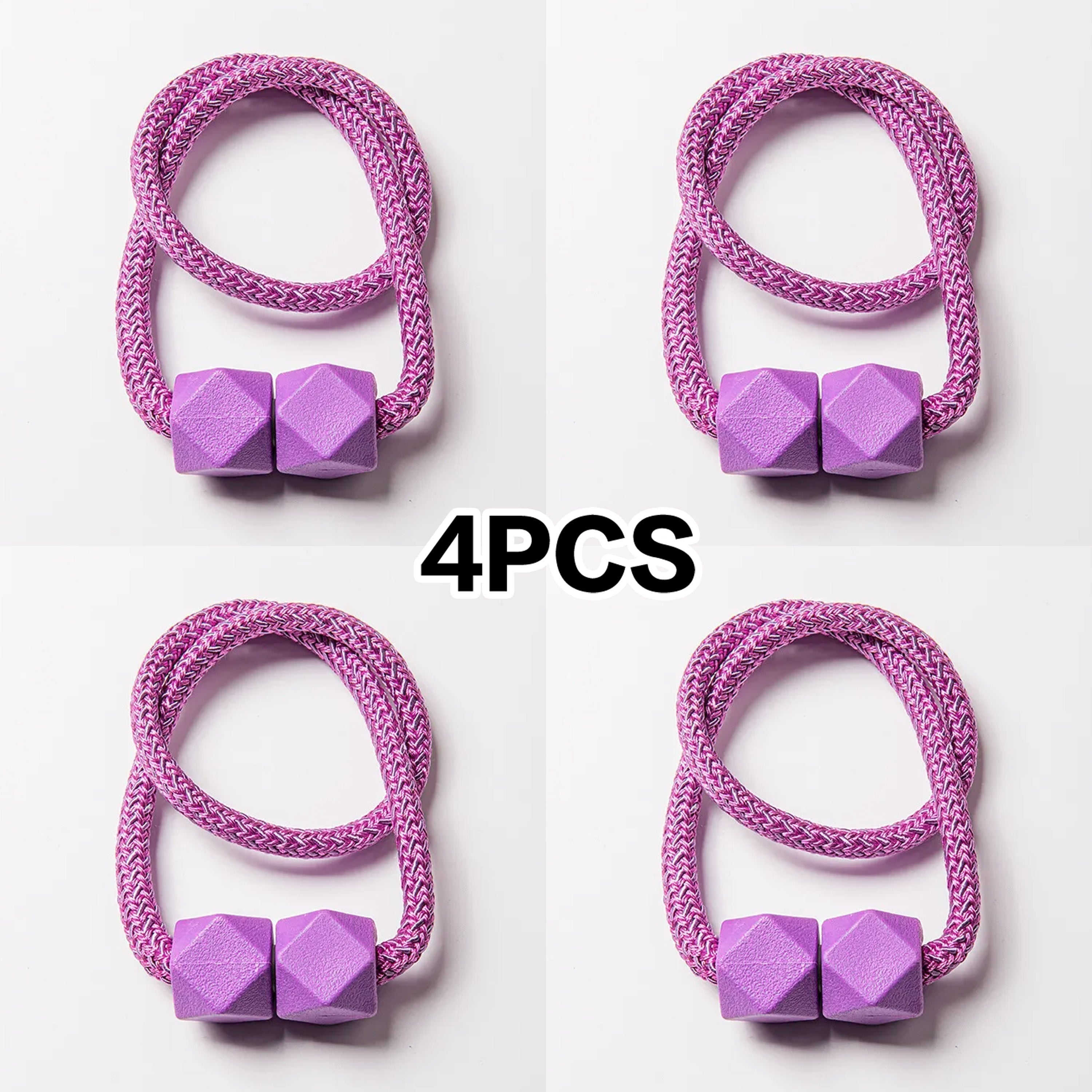 Cube Magnetic Curtain Tiebacks Set 4 Pieces Thick Rope Holdbacks for Bedroom Living Room