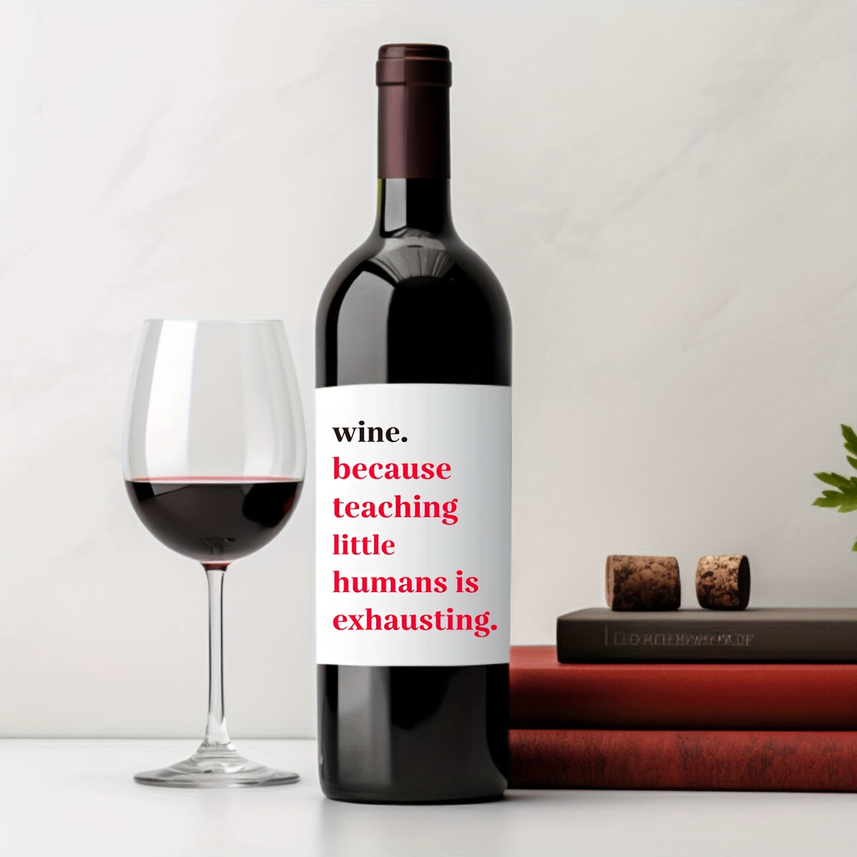 2-Piece Teacher Appreciation Wine Label Set for Christmas Gifts