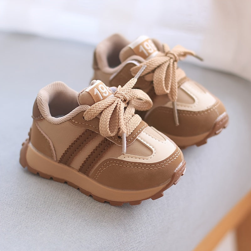 Kids' Striped Slip-On Sneakers for Toddlers Boys Girls Spring Fall Lightweight PU PVC