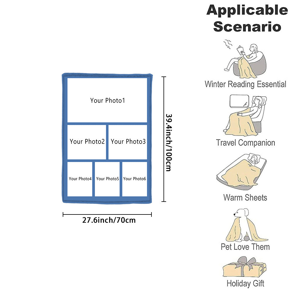 Custom Photo Blanket Soft Flannel Throw Personalized Gift for Home and Travel