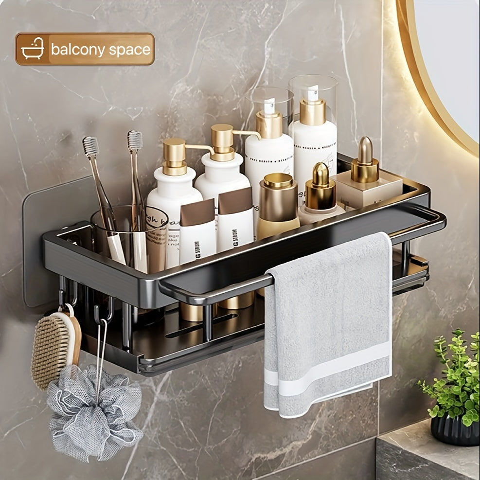 Space-Saving Kitchen Bathroom Sink Organizer with Towel Rack Durable Plastic Metal