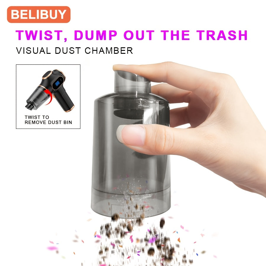 Portable Car Vacuum Cleaner 2-in-1 Lightweight Rechargeable with Multiple Tools