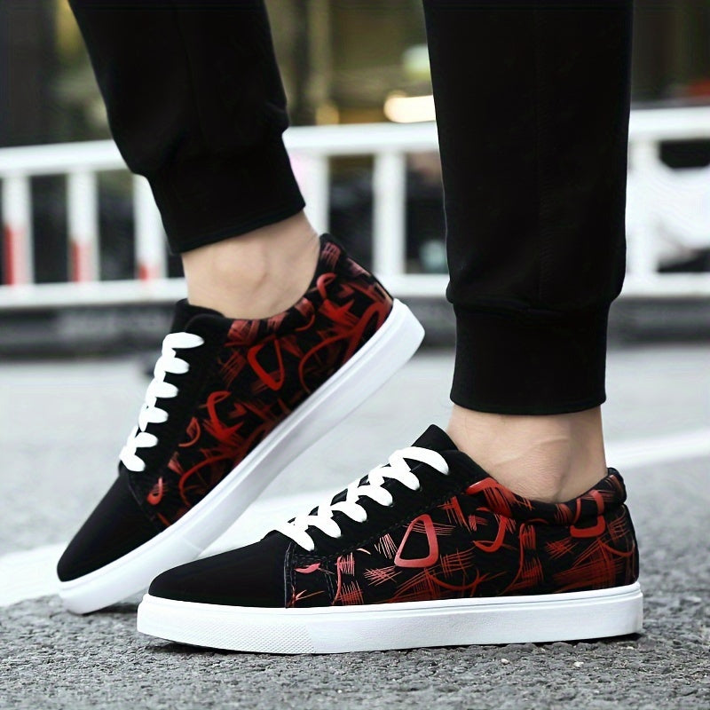 Men's Canvas Sneakers Low Top Lace-Up Skateboard Shoes Breathable Lightweight Durable All-Season