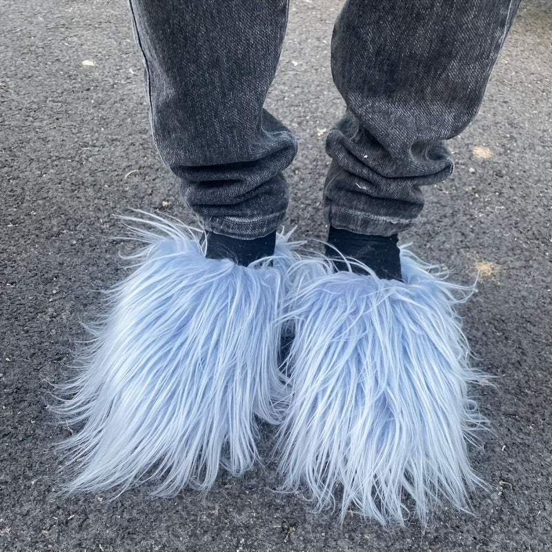 Ayollar uchun sun'iy junli uy ichki shippaklar, yumshoq mato oyoq kiyimlari bilan qulay va issiq