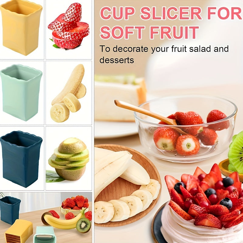 Нержавеющая сталь для нарезки клубники с пластиковой ручкой. Идеально подходит для нарезки фруктов и овощей на кухне. Прочный и современный инструмент.