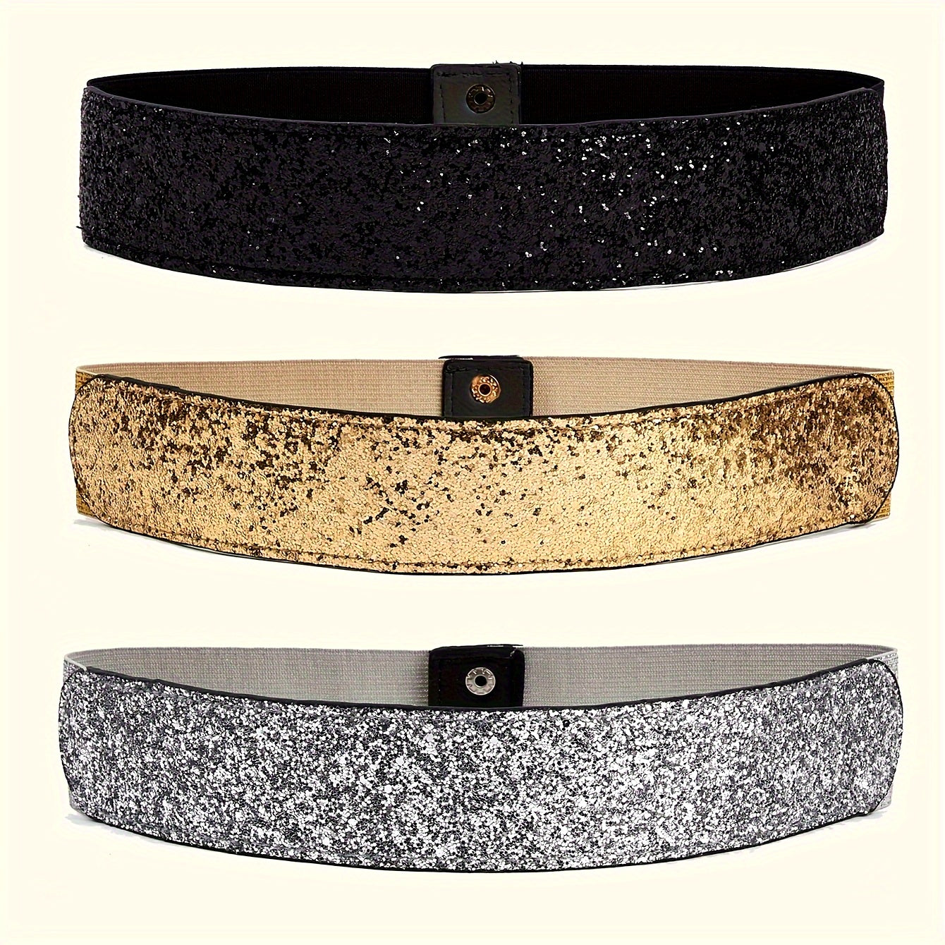 Women's Gold Sequin Belt Fashion Accessory for Party and Evening Wear