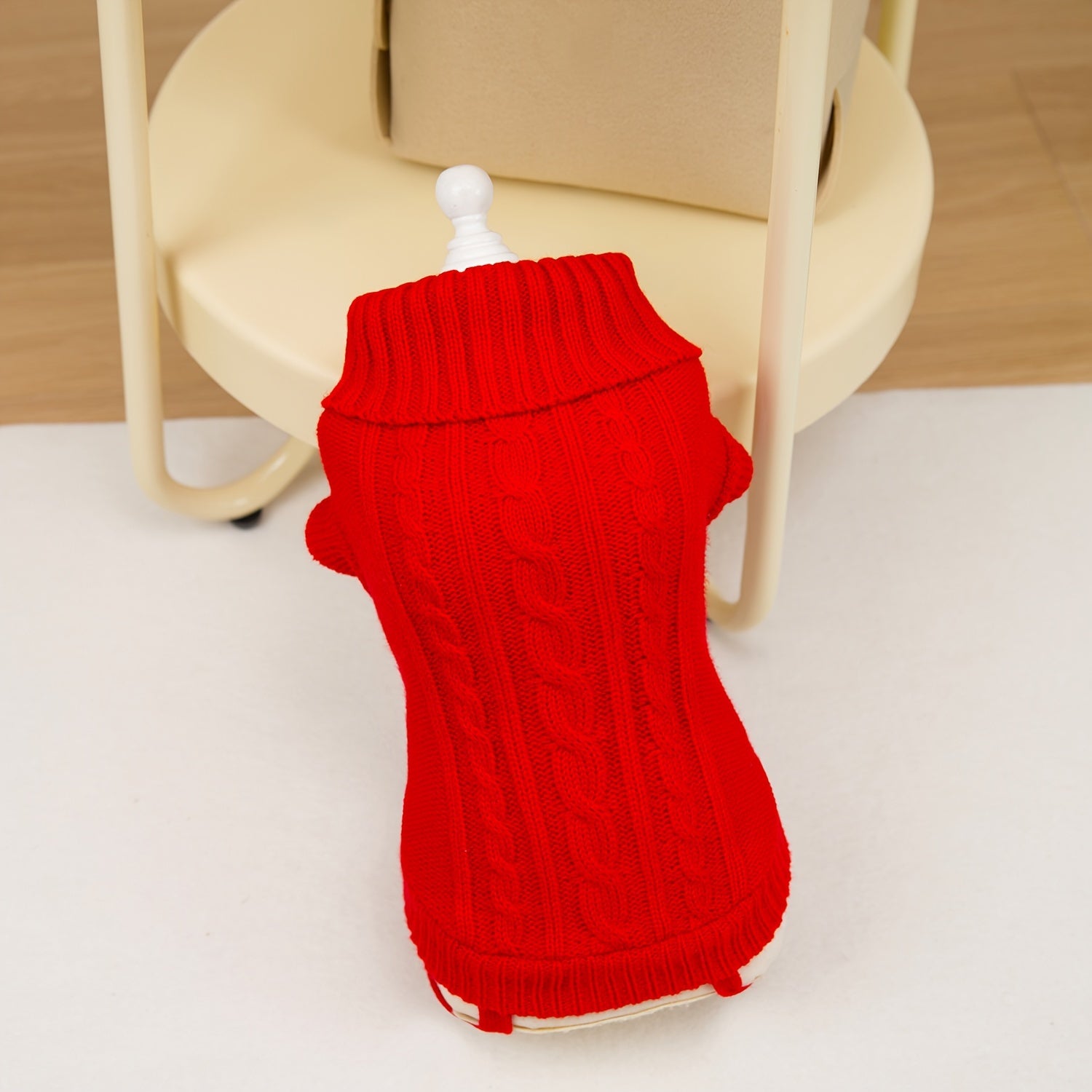 Small Dog Sweater Turtleneck Pullover for Winter Autumn Knit Polyester Toy Breed