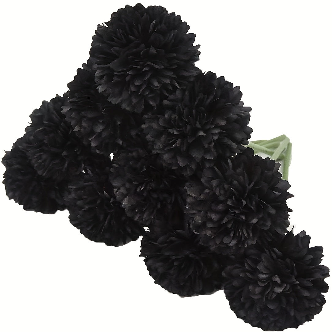 Artificial Chrysanthemum Ball Flowers for Wedding Bouquets Home Decor Party Centerpieces Set of 10