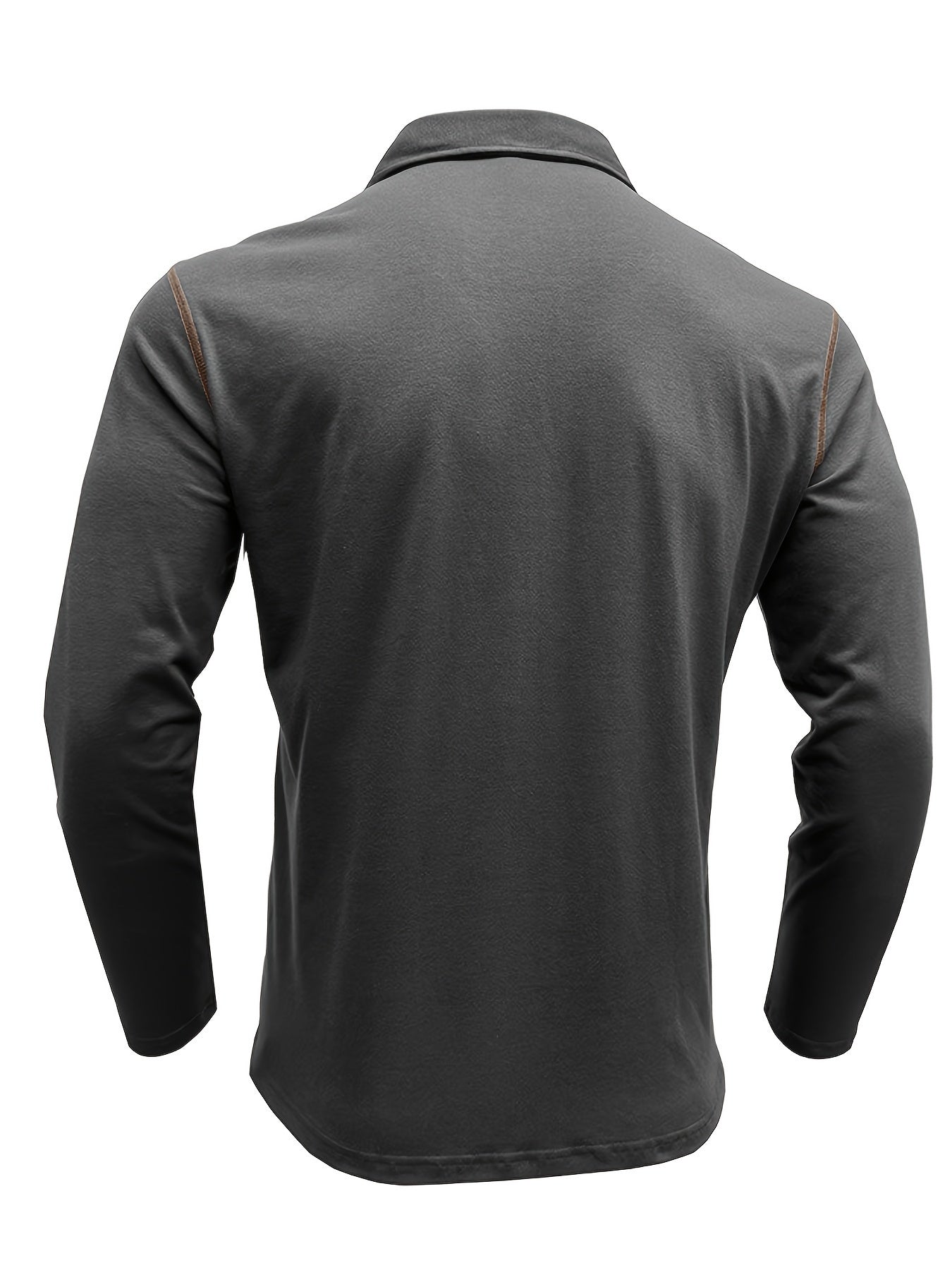 Camisa Henley de manga larga de talla grande para hombre con bolsillo en el pecho, punto de algodón y poliéster, para otoño y primavera