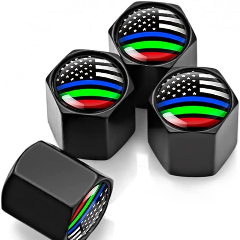 4 Pack American Flag Tire Valve Stem Caps Metal Anti-Rust for Cars Bikes Trucks