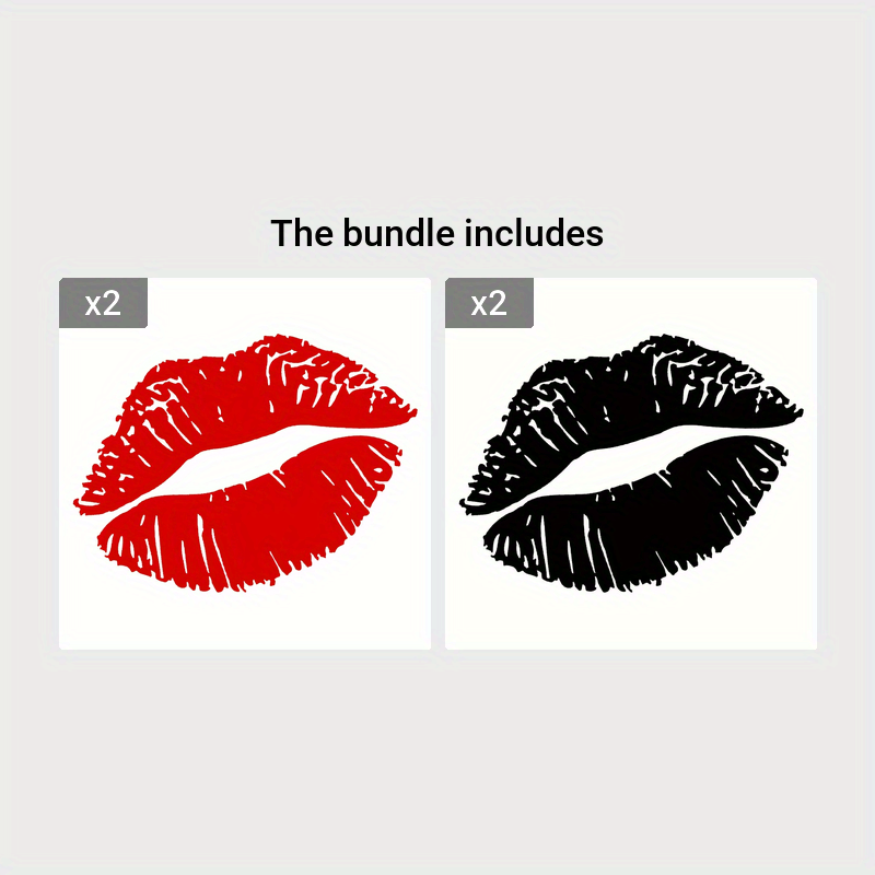 Pegatinas de coche impermeables con estampado de labios para mujer, logotipo de beso, calcomanías para la ventana trasera