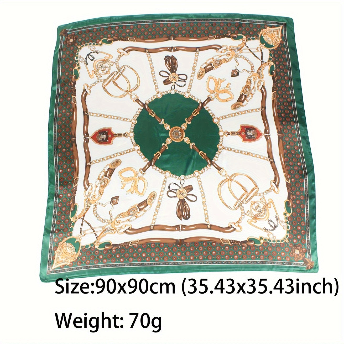 Square Silk Satin Scarf for Women Sun Protection Head Wrap 89.99cm